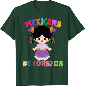 Mexican Doll, Maria. Mexican Mazahua Arte Huichol, Lele T-Shirt - T-Shirt | Forest