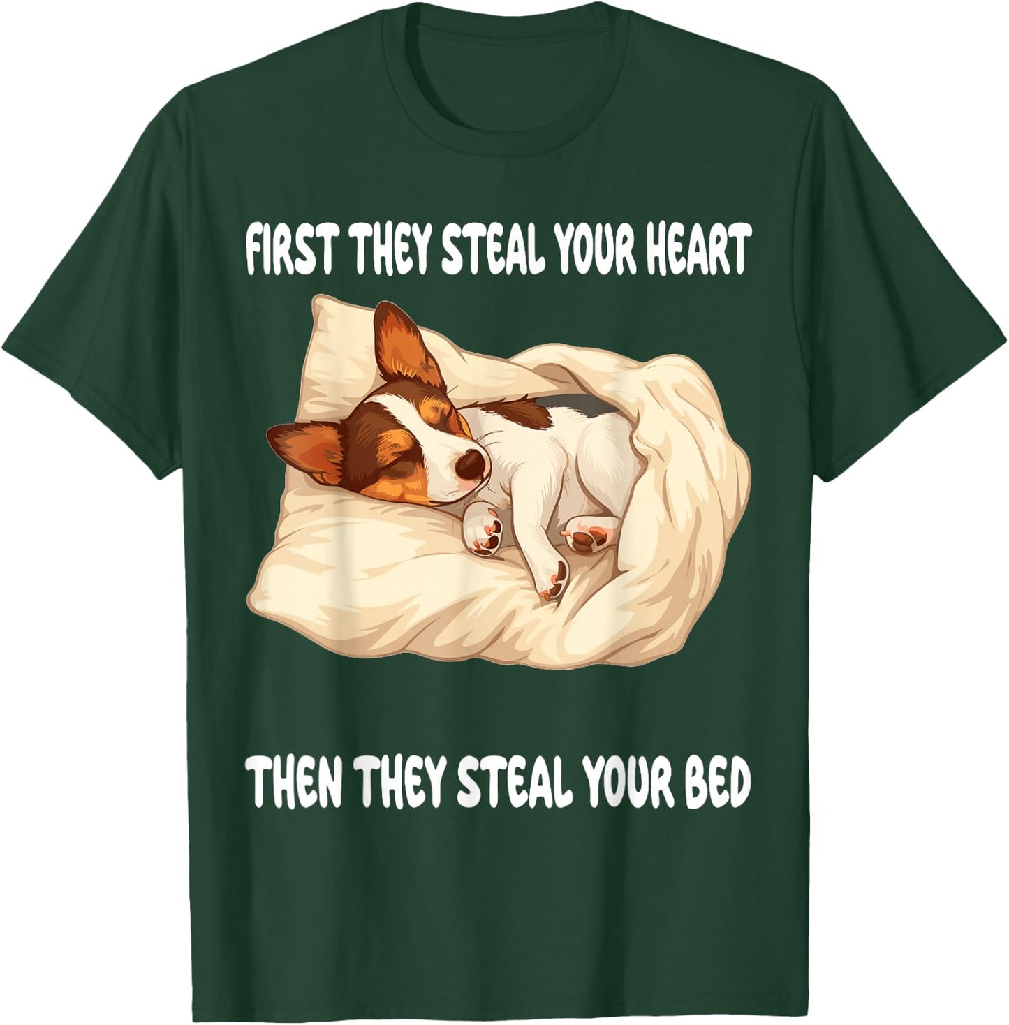 Rat Terrier Sleeping Pajamas Nightgown T-Shirt - T-Shirt | Forest