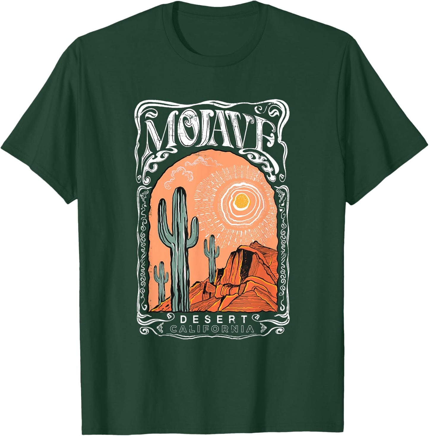Vintage Mojave Desert Summer Cactus And California Sun T-Shirt - T-Shirt | Forest