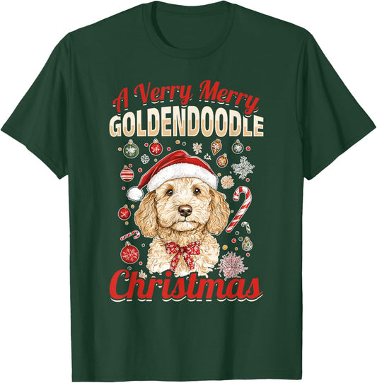 Goldendoodle Christmas Dog Breed A Very Merry Goldendoodle T-Shirt - T-Shirt | Forest