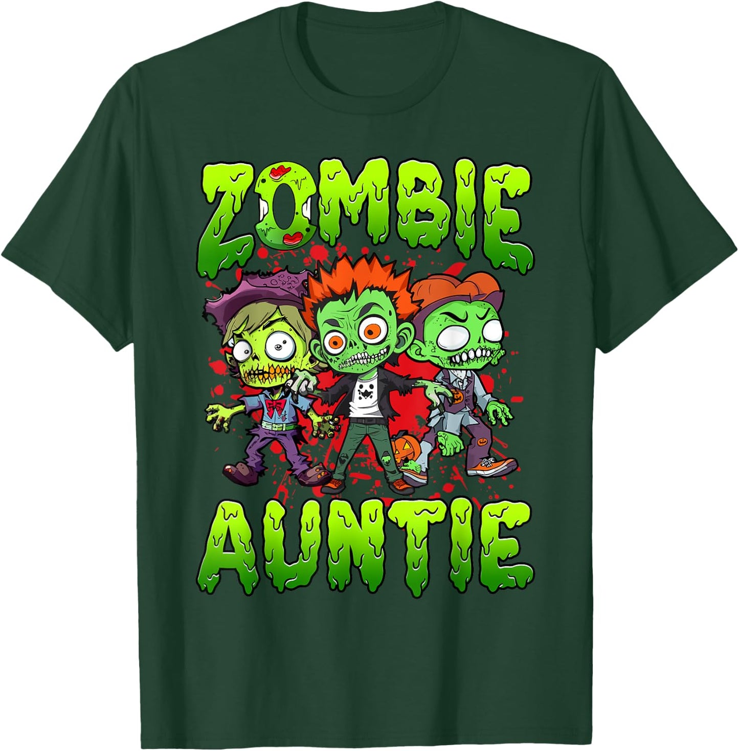 Zombie Auntie Halloween Costume Family Matching T-Shirt - T-Shirt | Forest