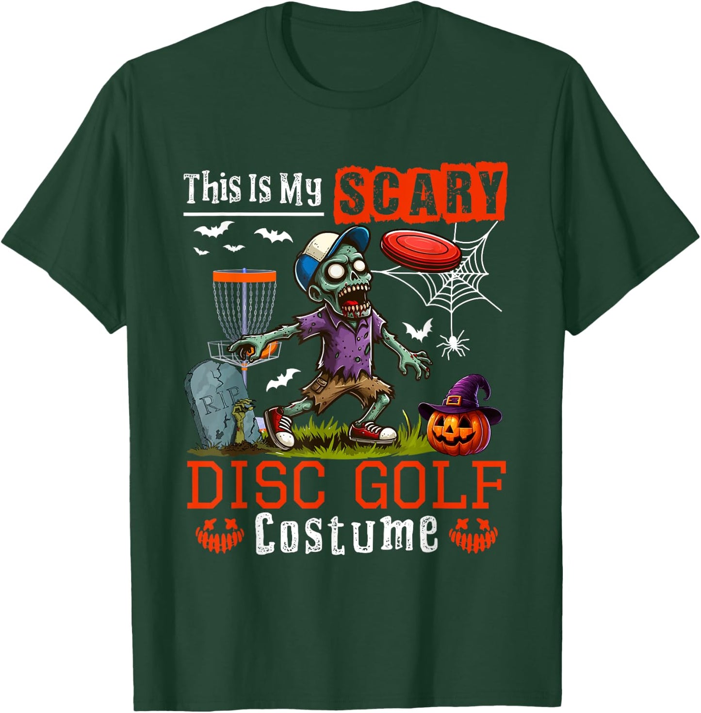 My Scary Disc Golf Costume Horror Halloween Player Kids T-Shirt - T-Shirt | Forest