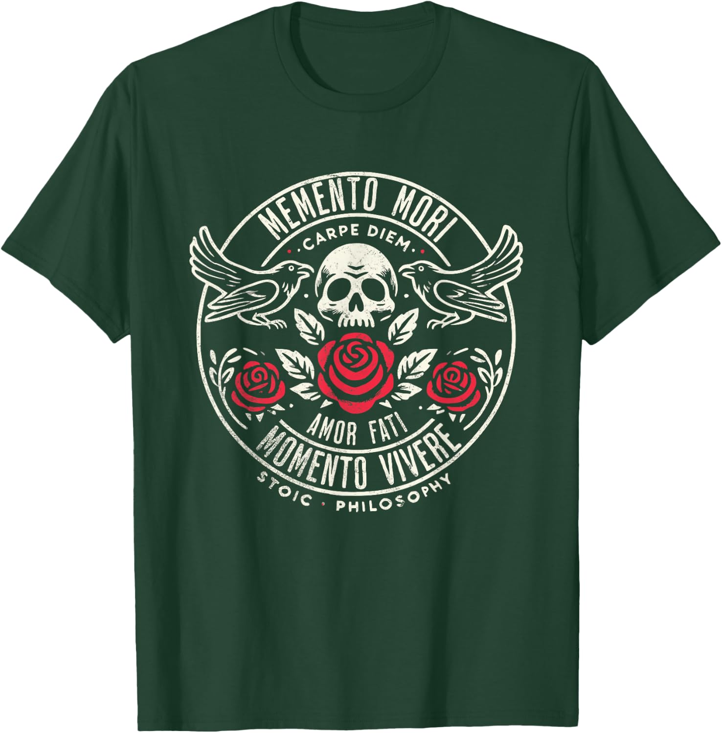 Memento Mori, Amor Fati, Stoic Quote Philosophy T-Shirt - T-Shirt | Forest