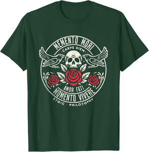 Memento Mori, Amor Fati, Stoic Quote Philosophy T-Shirt - T-Shirt | Forest