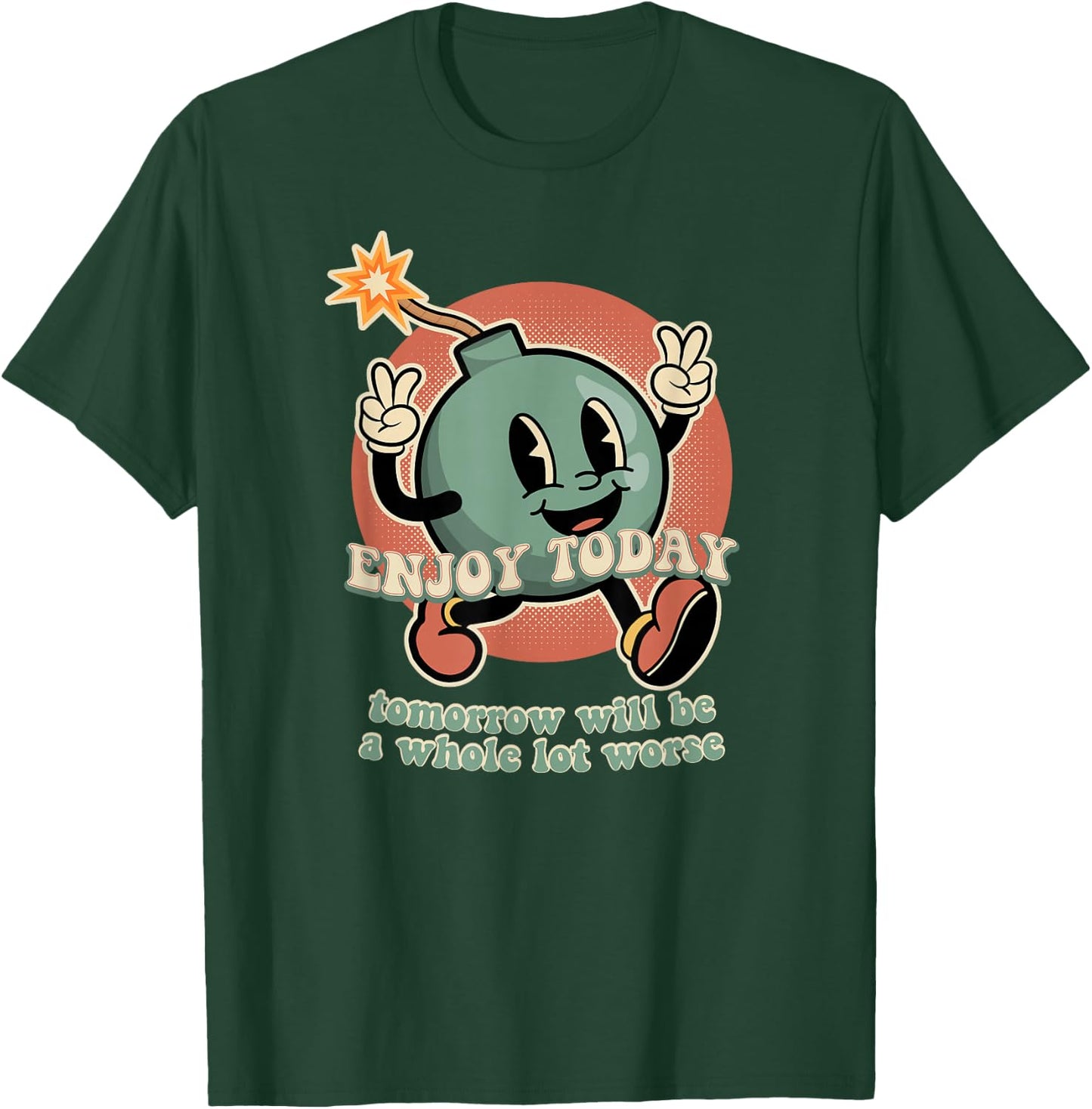 Retro Cartoon Bomb Nihilism - Classic Fit, , Short Sleeve, Black T-Shirt - T-Shirt | Forest