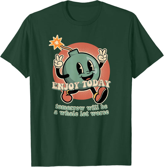 Retro Cartoon Bomb Nihilism - Classic Fit, , Short Sleeve, Black T-Shirt - T-Shirt | Forest