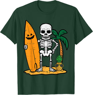 Halloween Surfer Skeleton Costume Hawaii Surf Men Women Kids T-Shirt - T-Shirt | Forest