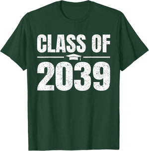 Kindergarten Class of 2039 Grow With Me Kinder Graduation T-Shirt - T-Shirt | Forest