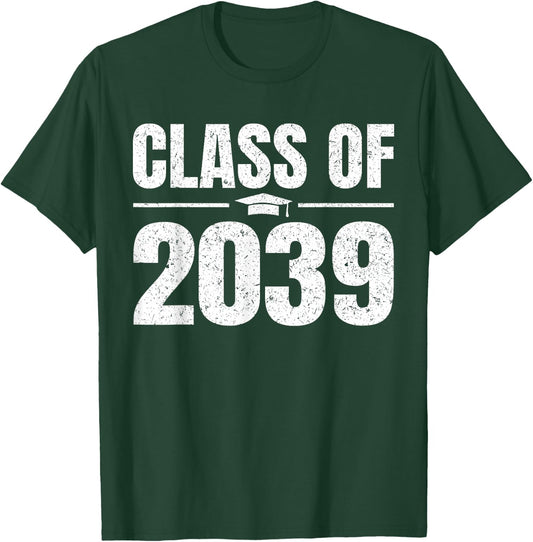 Kindergarten Class of 2039 Grow With Me Kinder Graduation T-Shirt - T-Shirt | Forest