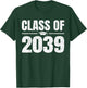 Kindergarten Class of 2039 Grow With Me Kinder Graduation T-Shirt - T-Shirt | Forest