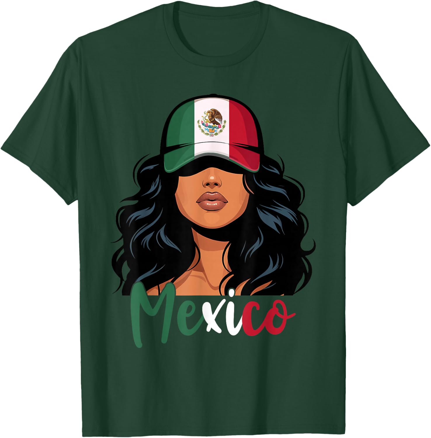 Mexican Girl Mexico Flag Proud Mexicana Women T-Shirt - T-Shirt | Forest