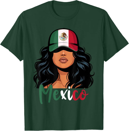 Mexican Girl Mexico Flag Proud Mexicana Women T-Shirt - T-Shirt | Forest