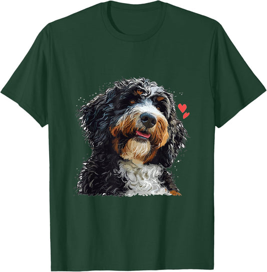 Bernedoodle Dog Breed Pet Cute Bernedoodle Graphic Women Kids T-Shirt - T-Shirt | Forest