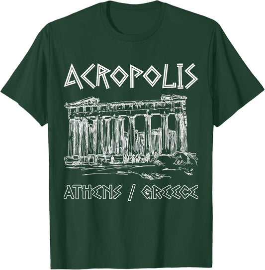 Acropolis Athens Greece Souvenir Greek Parthenon T-Shirt - T-Shirt | Forest
