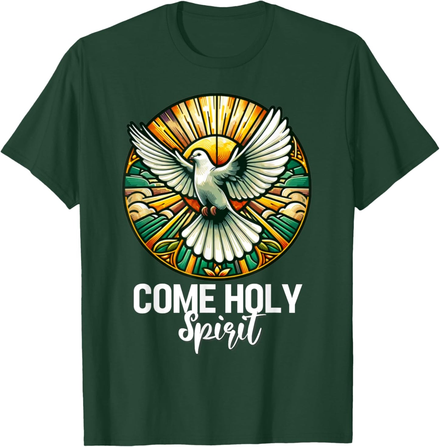 COME HOLY SPIRIT Dove Christian Gifts T-Shirt - T-Shirt | Forest