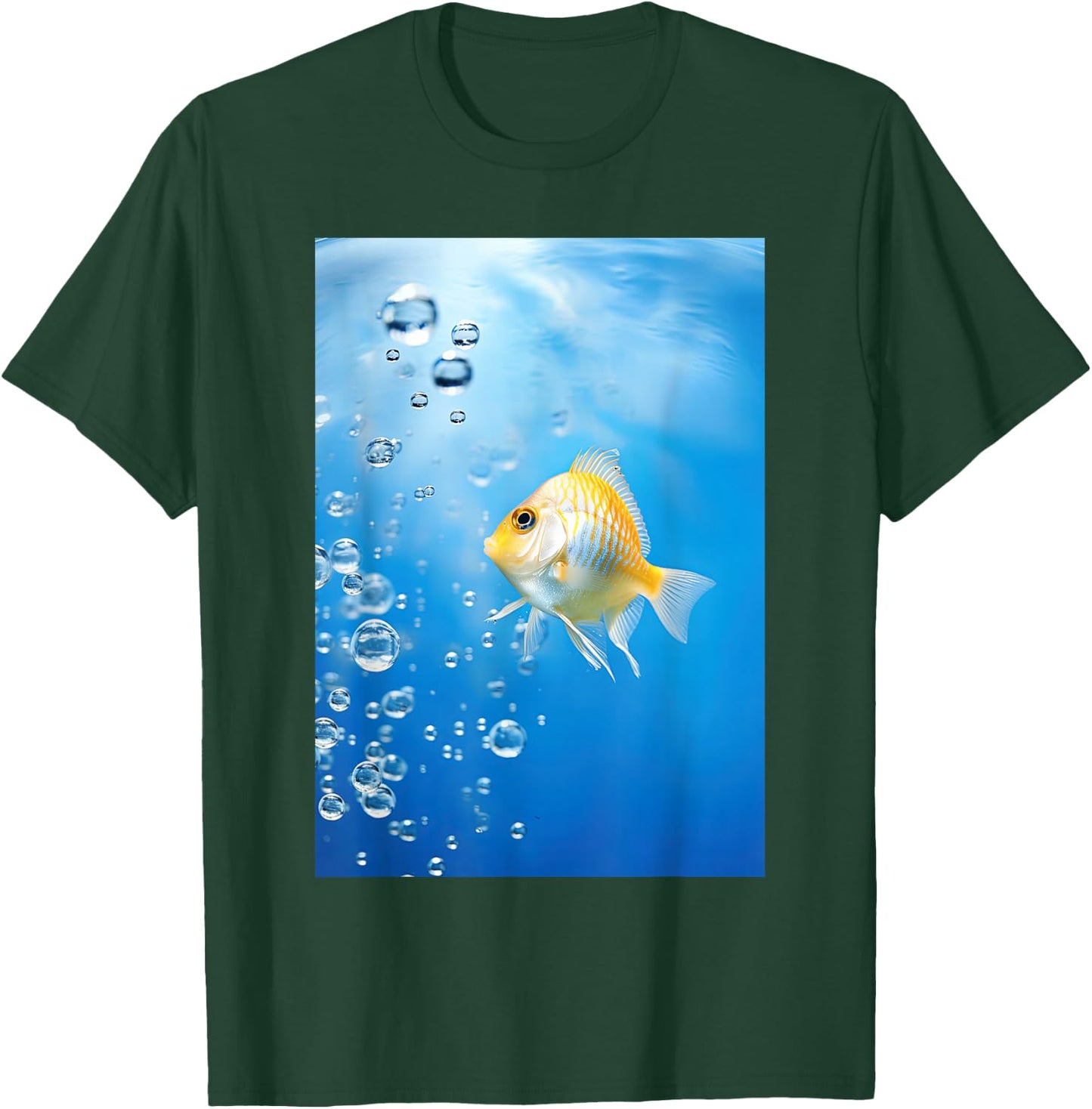 Frutiger Aero: Fish and a Bubble in Water T-Shirt - T-Shirt | Forest