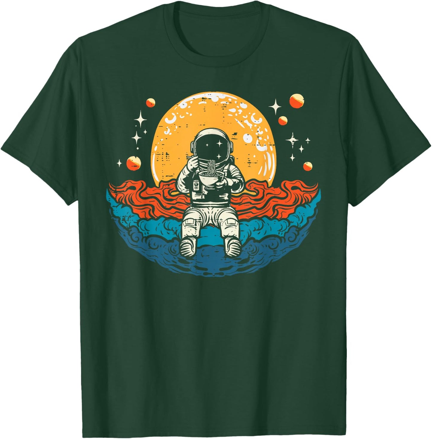 Astronaut Ramen Wave Space Japanese Noodle Men Women Kids T-Shirt - T-Shirt | Forest