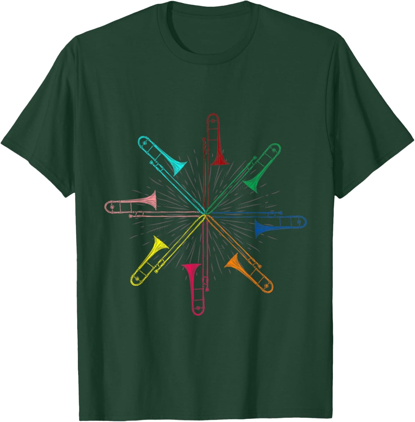 Music Gift Musician Musical Instrument Trombonist Trombone T-Shirt - T-Shirt | Forest