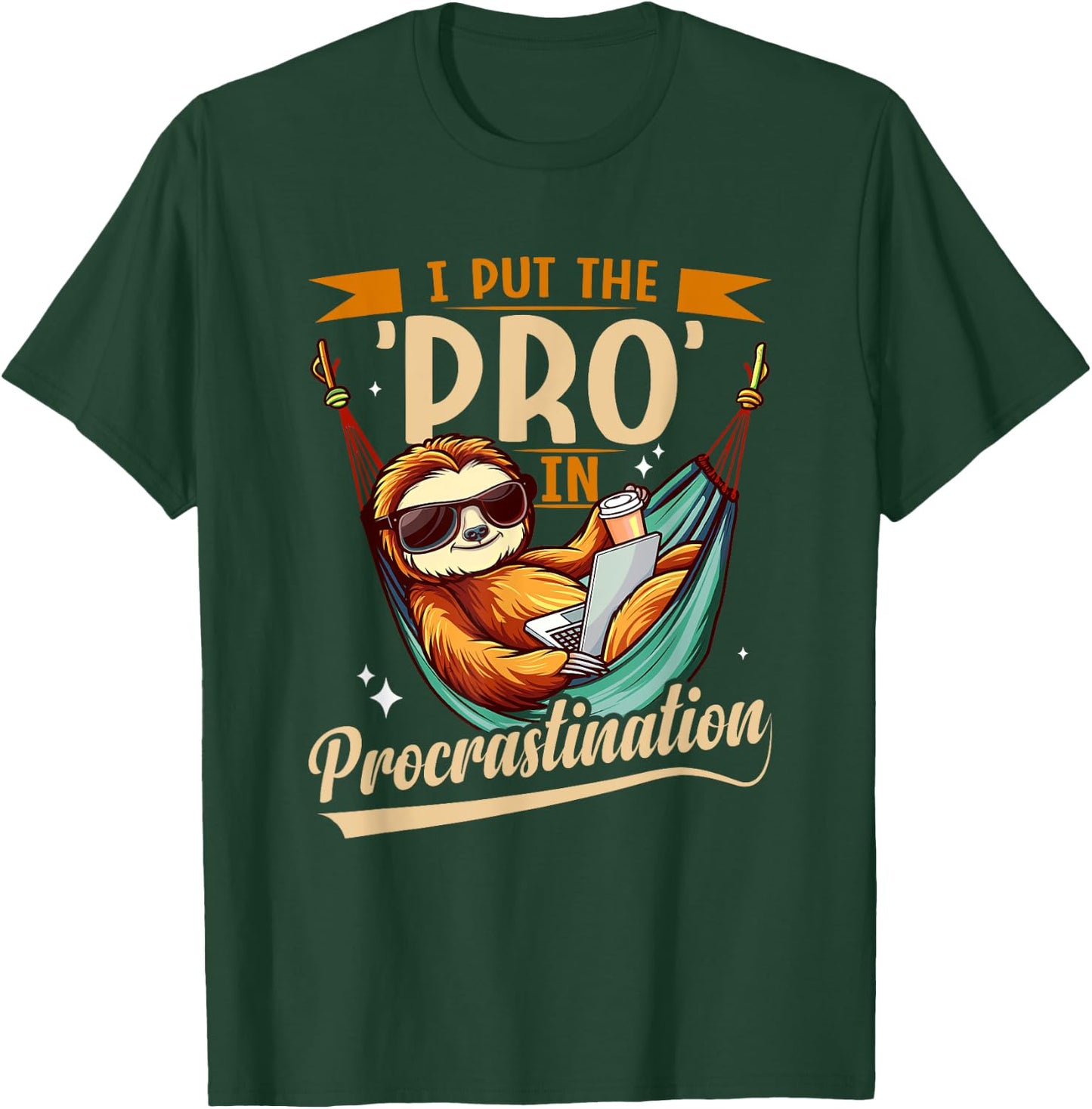 Funny pro Sloth Costume for Procrastination T-Shirt - T-Shirt | Forest