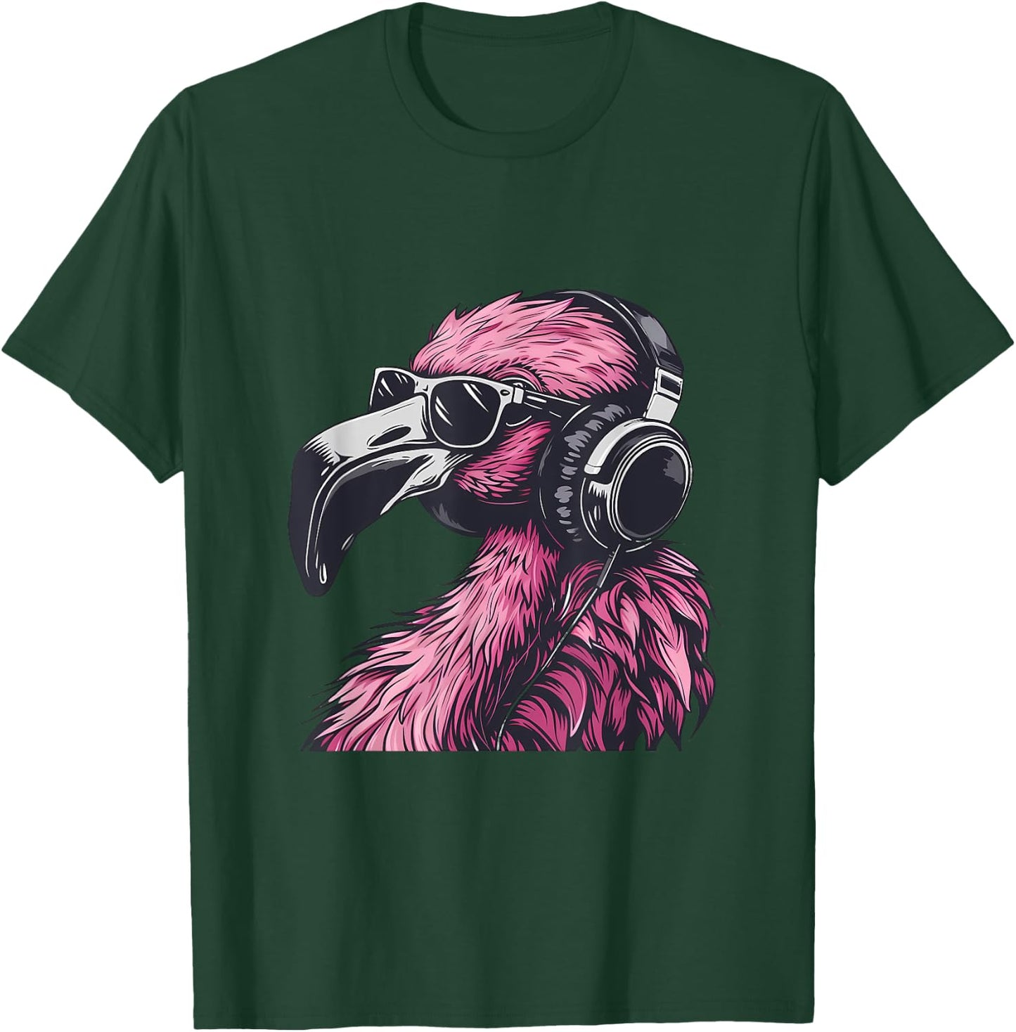 DJ Flamingo Bird Turntable DJ Flamingo Pink Flamingo Lover T-Shirt - T-Shirt | Forest
