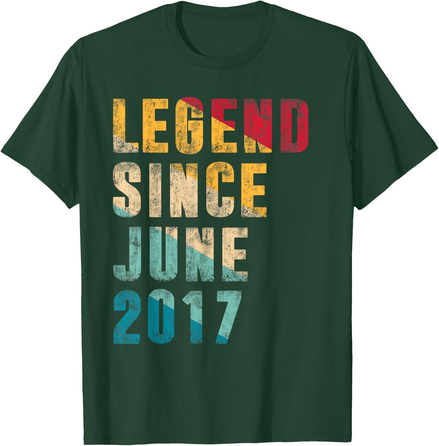 7 Years Old Bday Gifts Legend Since June 2017 7th Birthday T-Shirt - T-Shirt | Forest