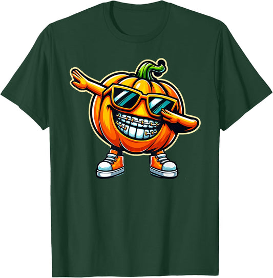 Dentist Dabbing Pumpkin Braces Orthodontics Dental Halloween T-Shirt - T-Shirt | Forest