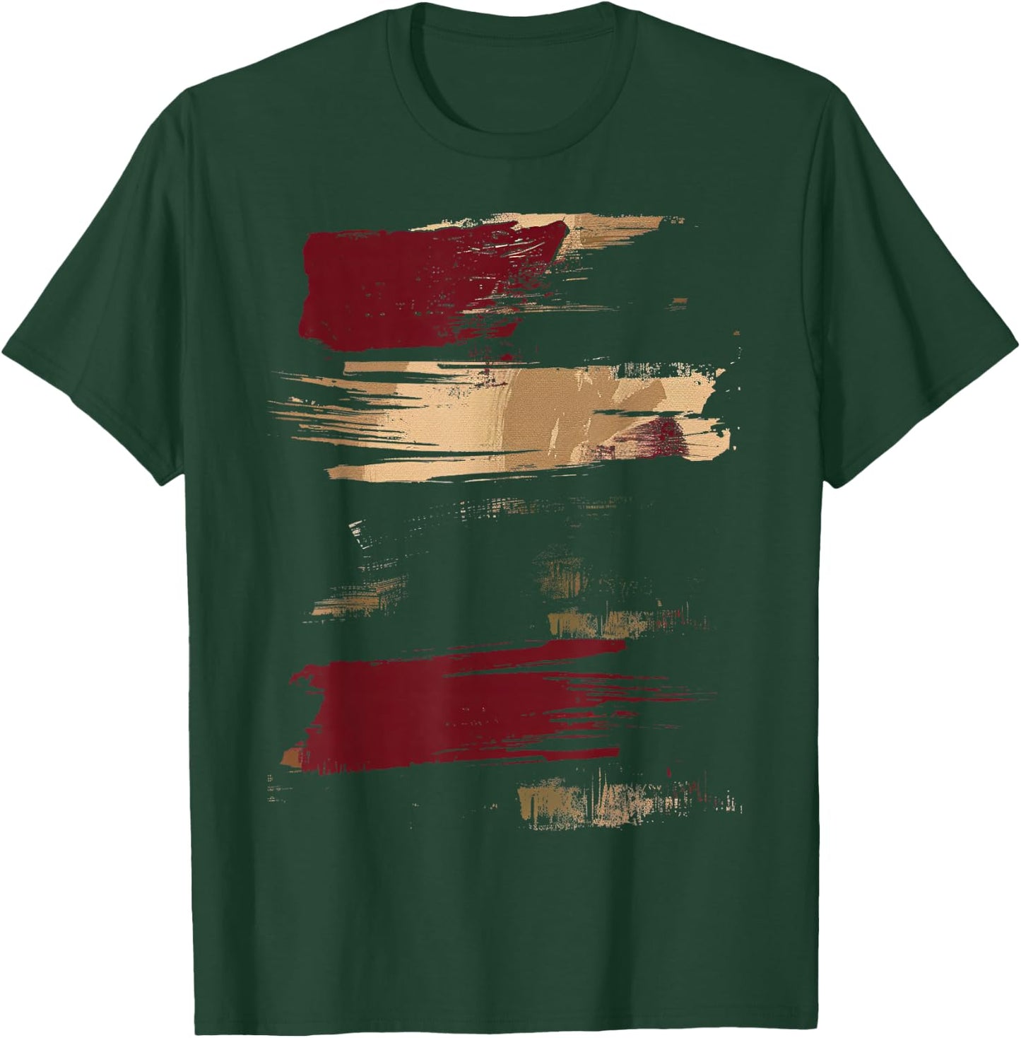 Red Black Brush Stroke Art T-Shirt - T-Shirt | Forest