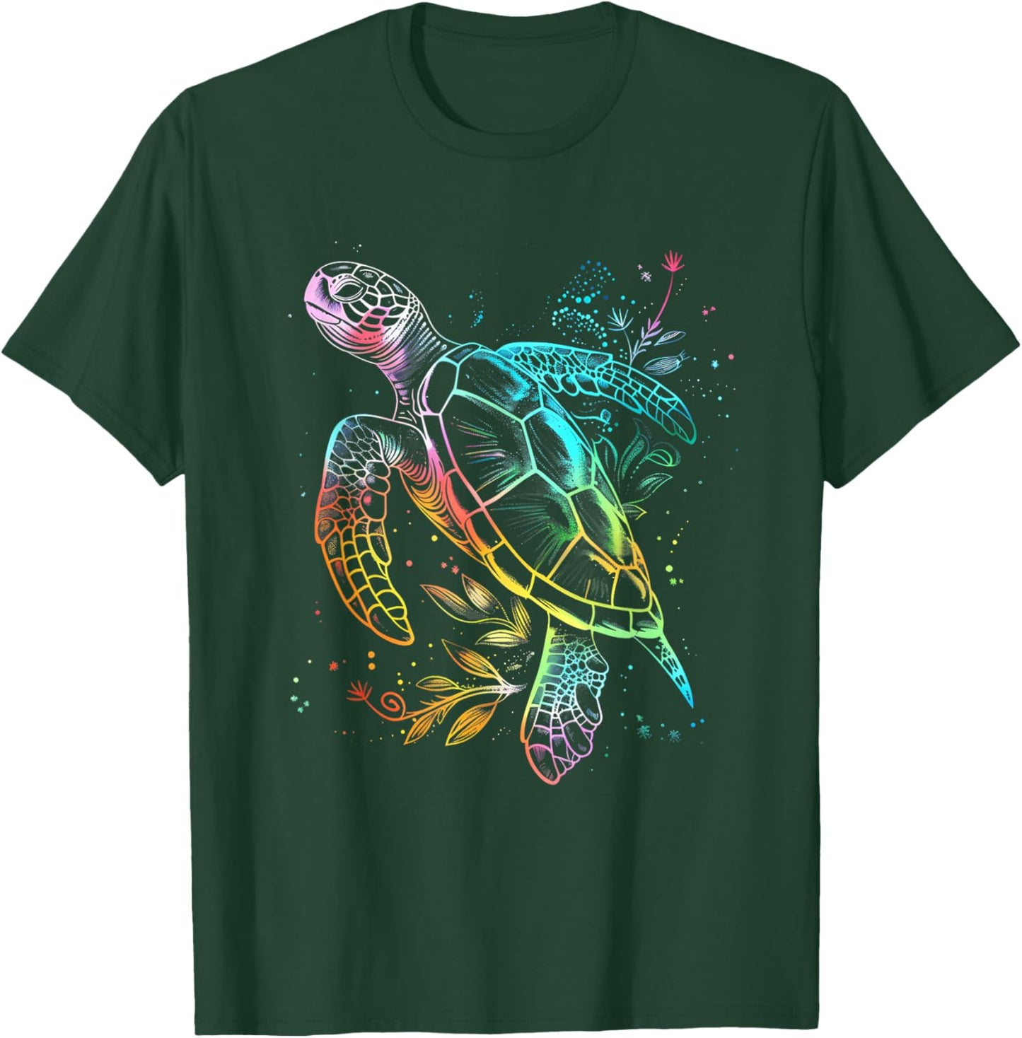 Sea Turtle Lover Artwork Motif Sea Turtle Marine Mammal T-Shirt - T-Shirt | Forest