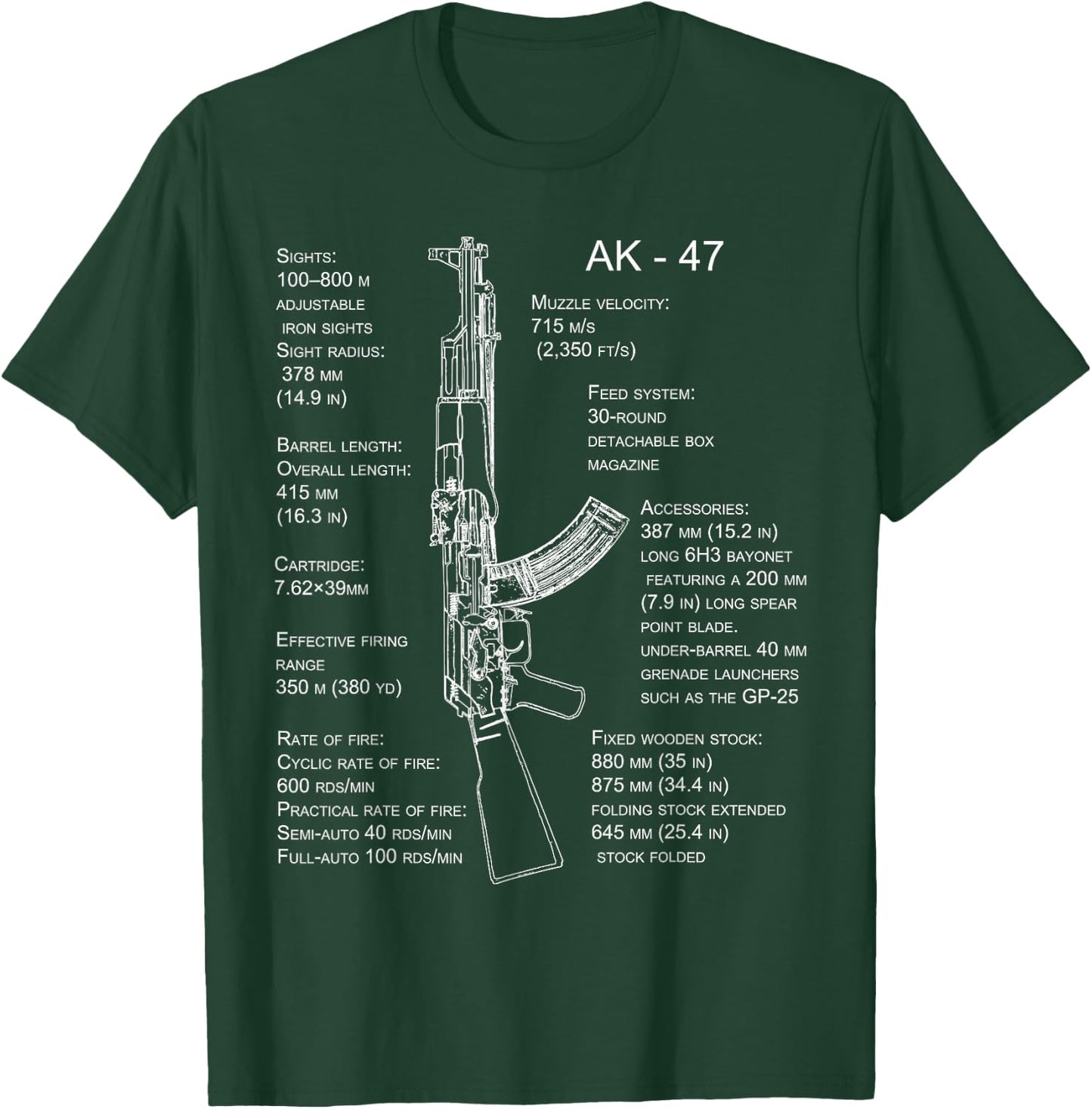 AK-47 Shirt AK-47 Blueprint T-Shirt - T-Shirt | Forest