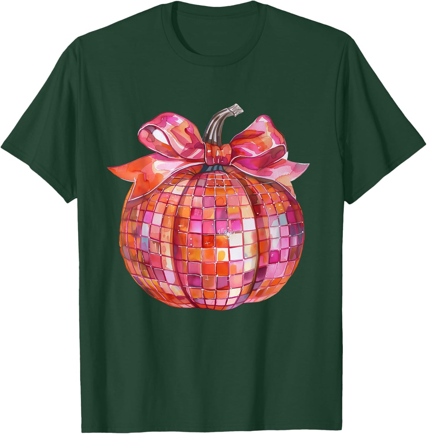 Pumpkin Disco Coquette Bow Fall Autumn Halloween Costume T-Shirt - T-Shirt | Forest