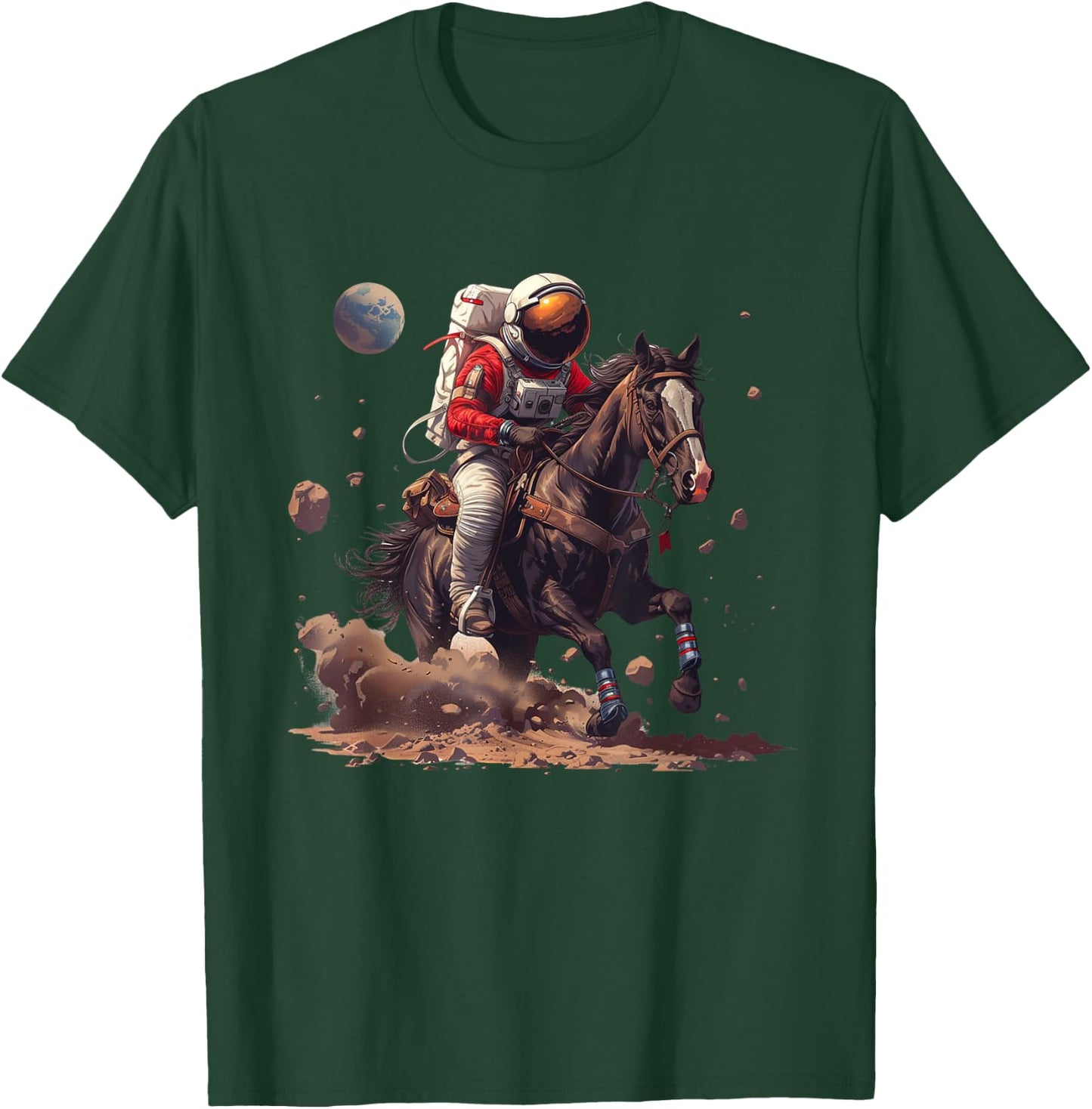Space Cowboy Astronaut Riding Horse In Space T-Shirt - T-Shirt | Forest