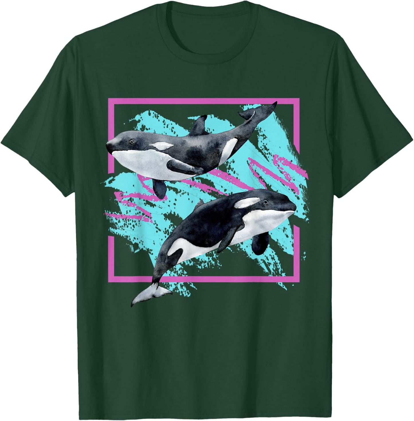 Save Whales 90s Orca Ocean Animals Chart Mammals Guide Eco T-Shirt - T-Shirt | Forest
