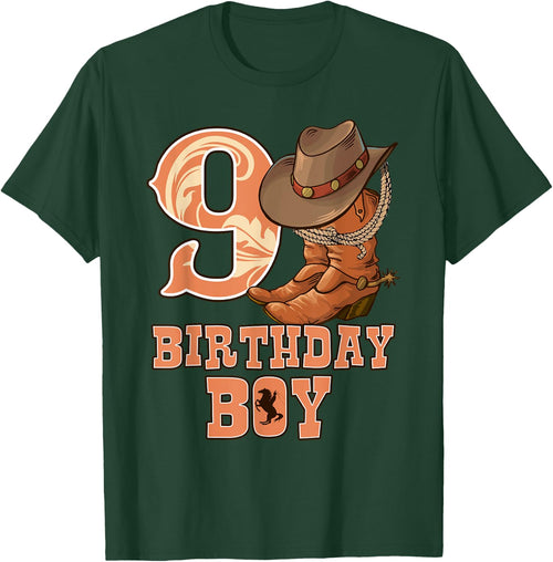 Western 9th Birthday Cowboy 9 Year Old Boy Rodeo Bday