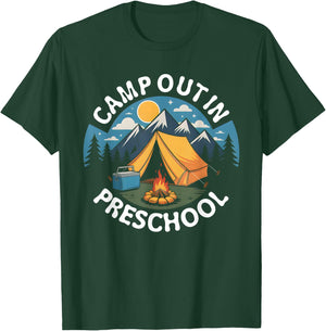 Camp out in Preschool Back To School Crew Teacher Student T-Shirt - T-Shirt | Forest