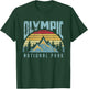 Olympic National Park Washington USA Mountains Retro T Shirt T-Shirt - T-Shirt | Forest