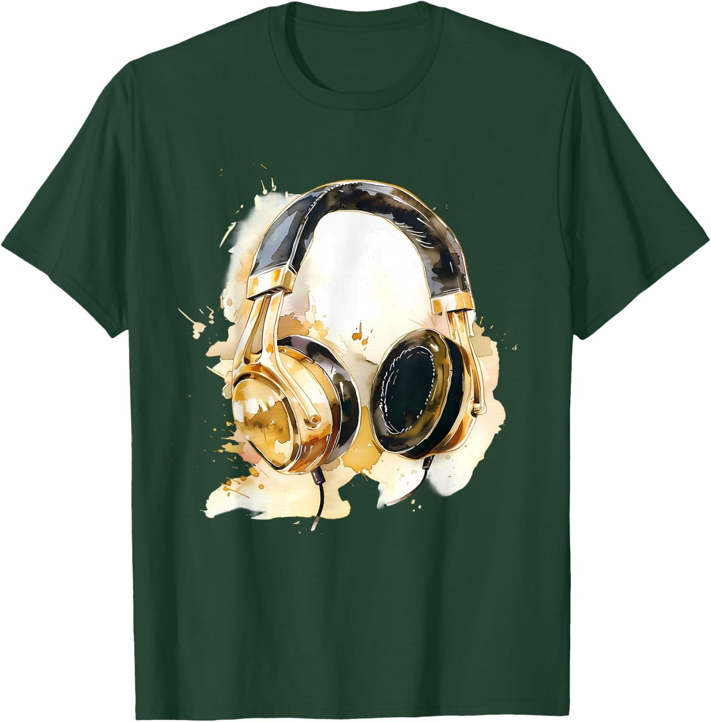 Headphones Music DJ Beatmaker Artwork Splash Dance Music T-Shirt - T-Shirt | Forest