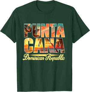 Punta Cana Sunset Beach Shirt Dominican Republic Vacation Women Girls Kids T-Shirt - T-Shirt | Forest