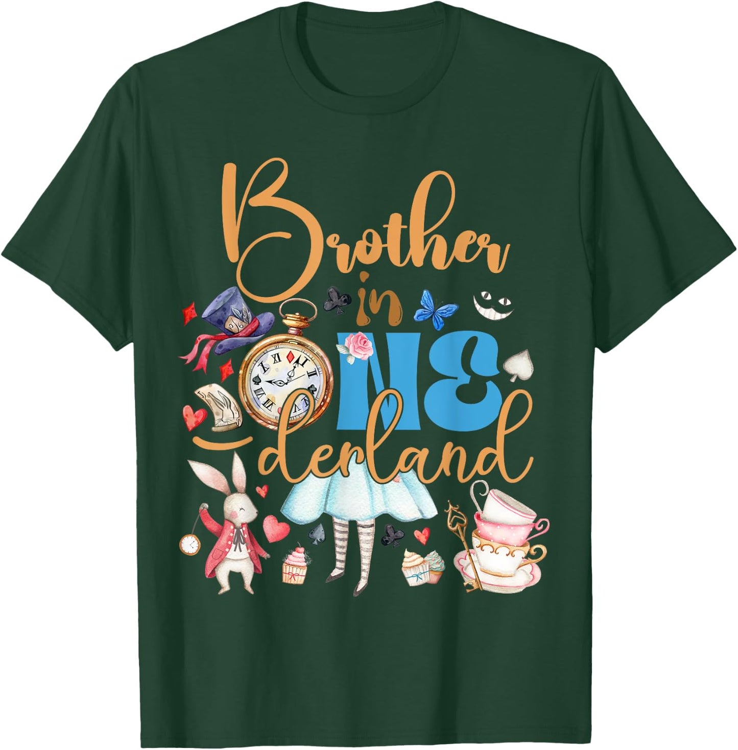 Alice Brother in ONEderland Birthday Family T-Shirt - T-Shirt | Forest