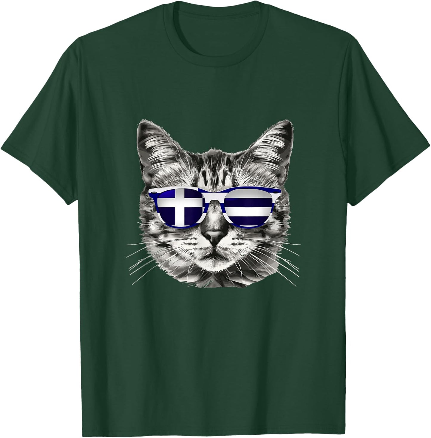Greek Flag Cat Owner Souvenirs Products Kitten Greece T-Shirt - T-Shirt | Forest