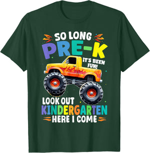 So Long Pre-K Graduation Class 2025 Monster Truck T-Shirt - T-Shirt | Forest