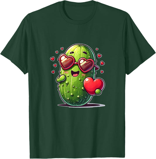 Cute pickle Design I Steal Hearts Happy Valentines Day T-Shirt - T-Shirt | Forest