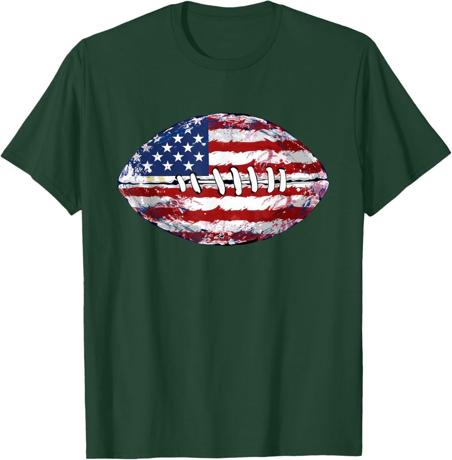 American Football USA Flag T-Shirt - T-Shirt | Forest