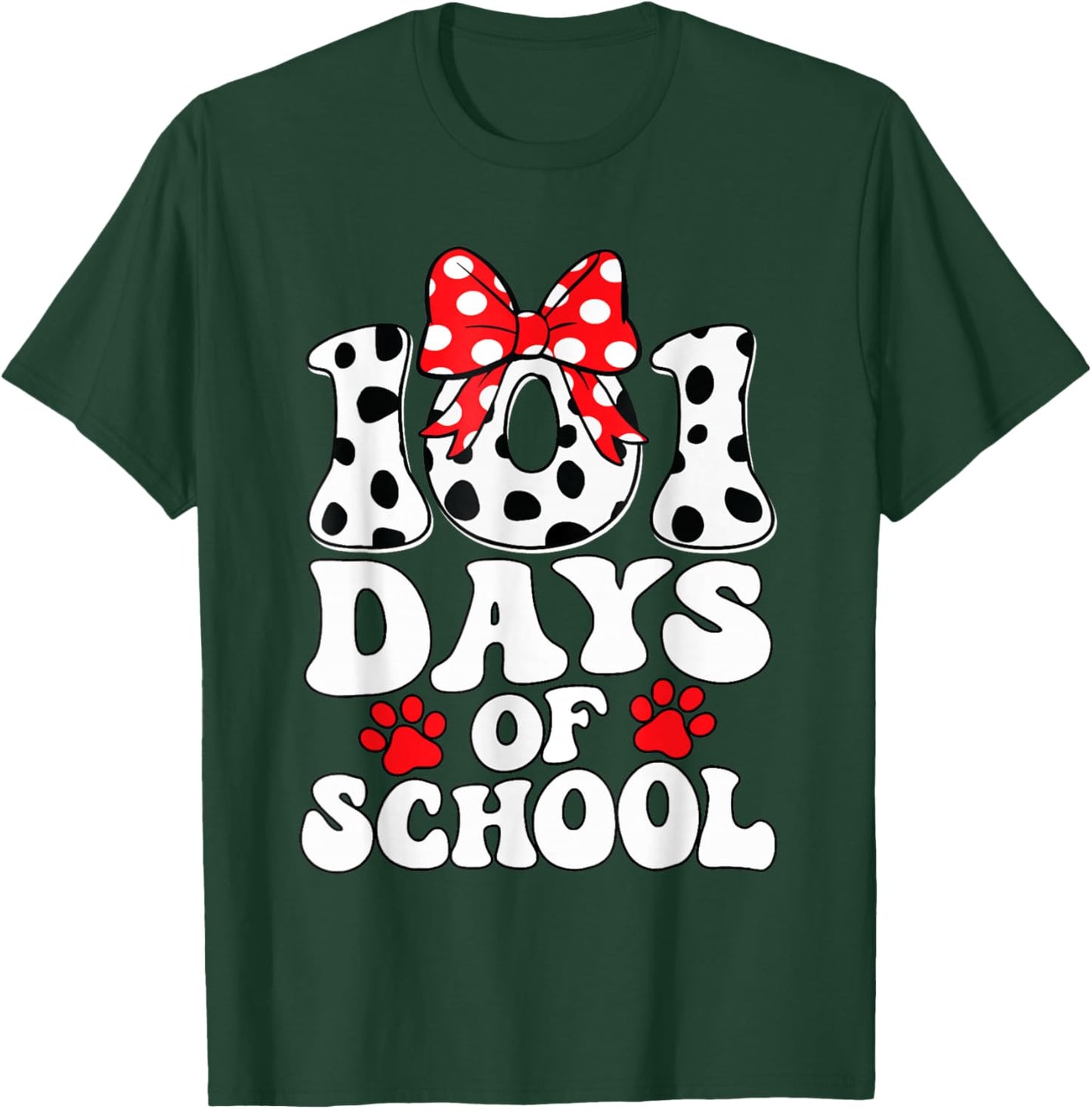 Happy 101 Days of School Funny Student Teacher Kids T-Shirt - T-Shirt | Forest