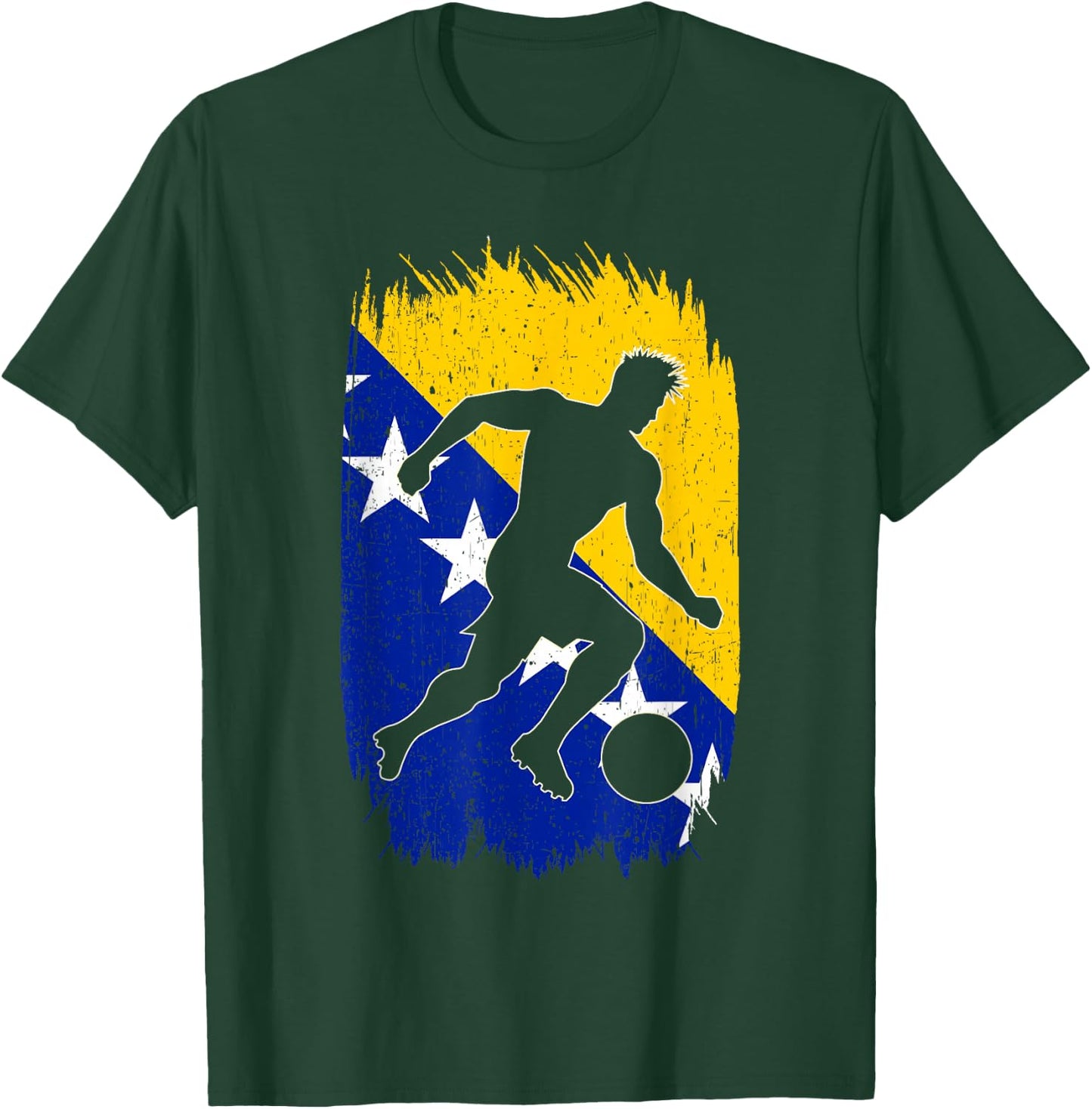 Bosnia and Herzegovina Flag Silhouette Bosna Pride T-Shirt - T-Shirt | Forest