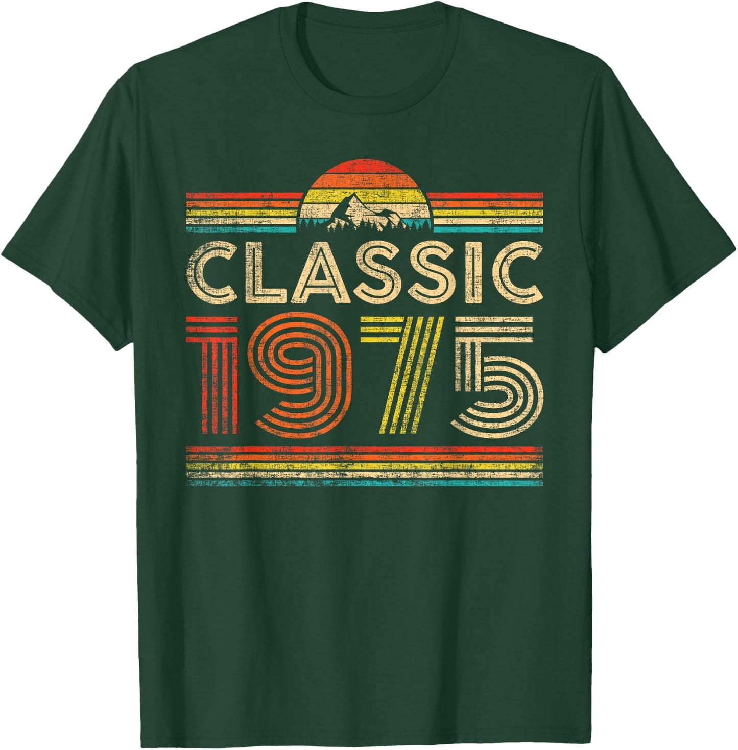 Classic 1975 Vintage 1975 Classic Year Men Women Birthday T-Shirt - T-Shirt | Forest