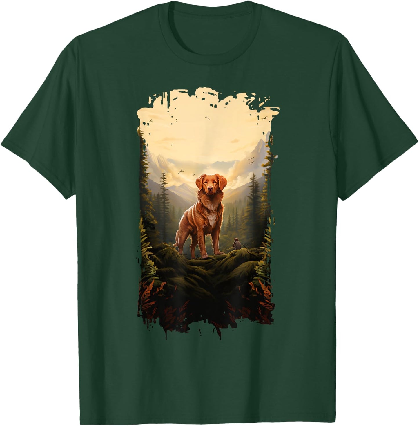 Nova Scotia Duck Tolling Retriever Toller Mountain Paw T-Shirt - T-Shirt | Forest