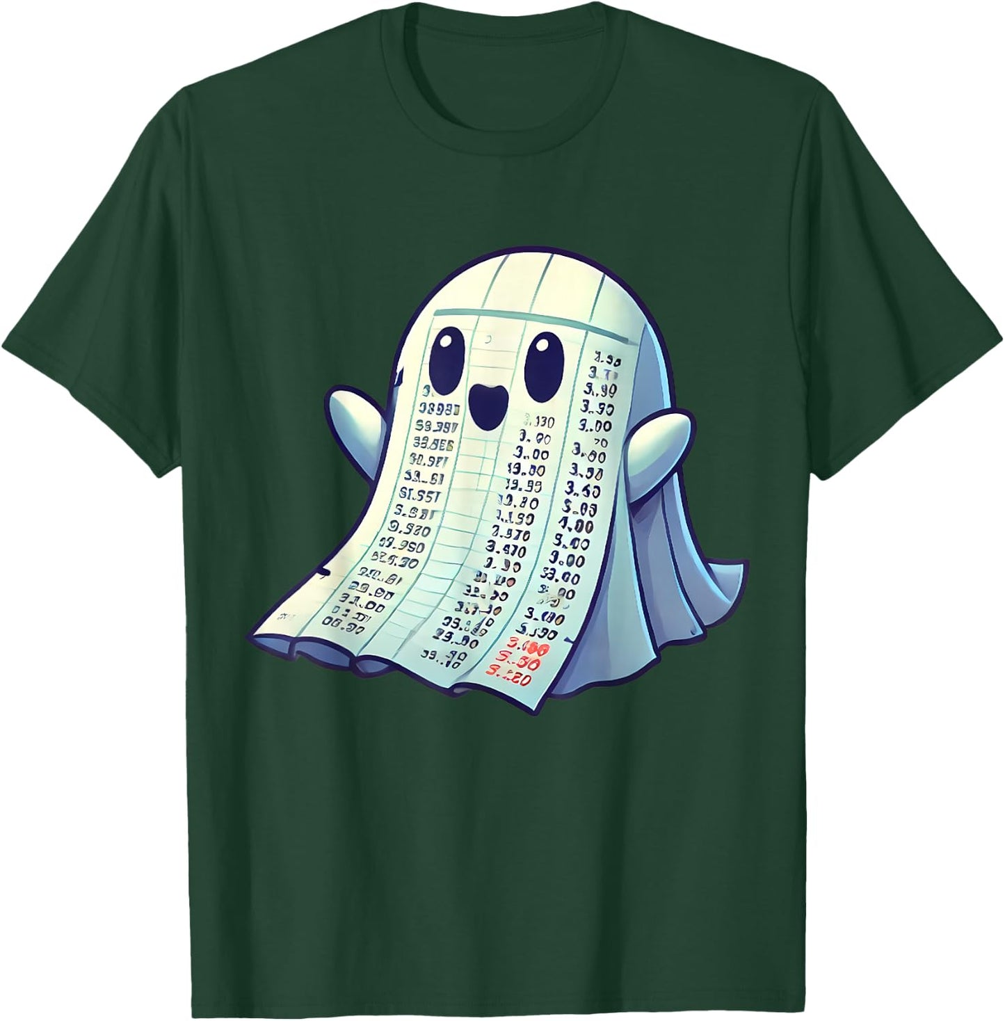 Accountant Halloween Costume Accounting Ghost Spreadsheet T-Shirt - T-Shirt | Forest