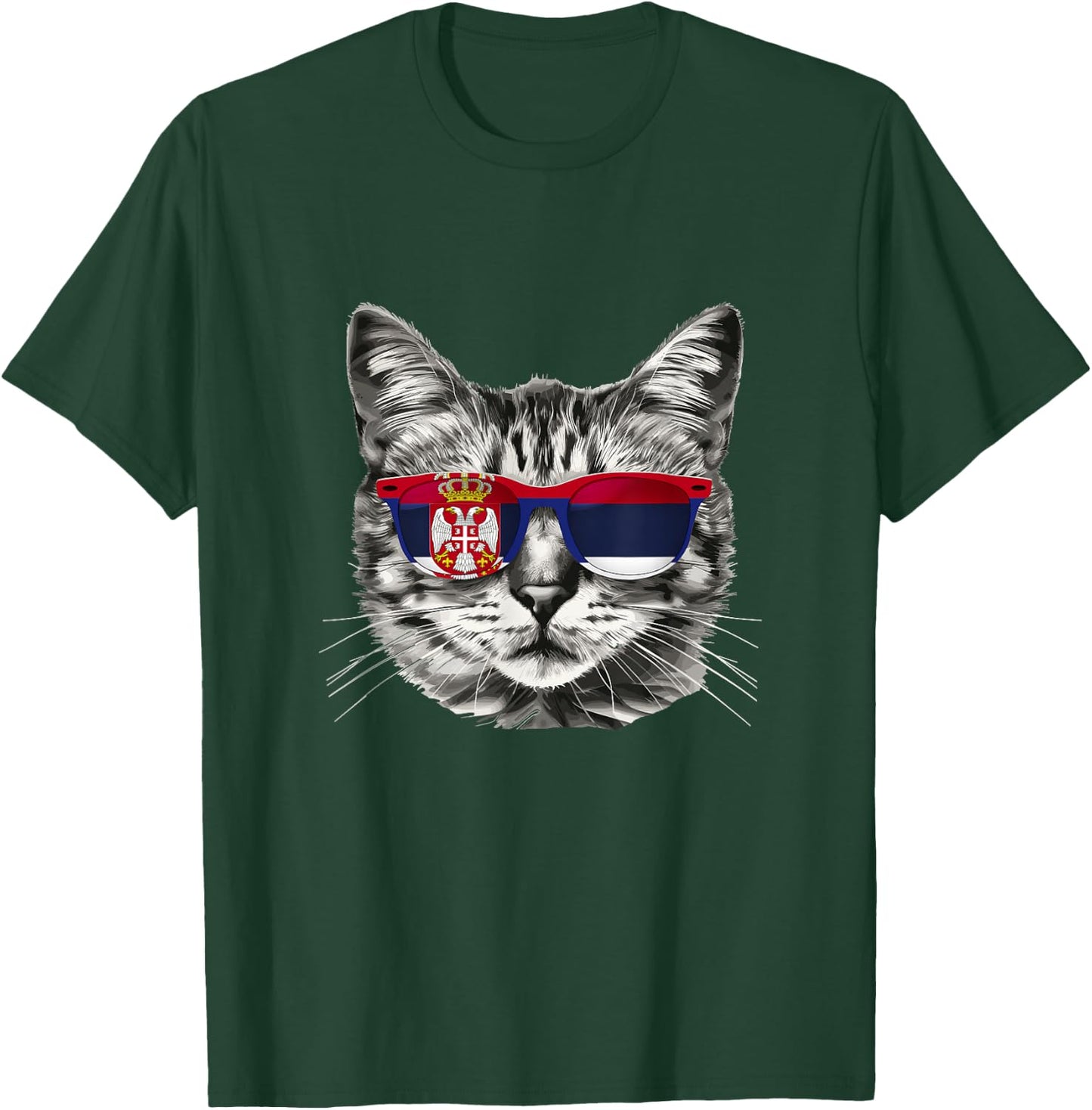 Serbian Flag Cat Owner Souvenirs Products Kitten Serbia T-Shirt - T-Shirt | Forest