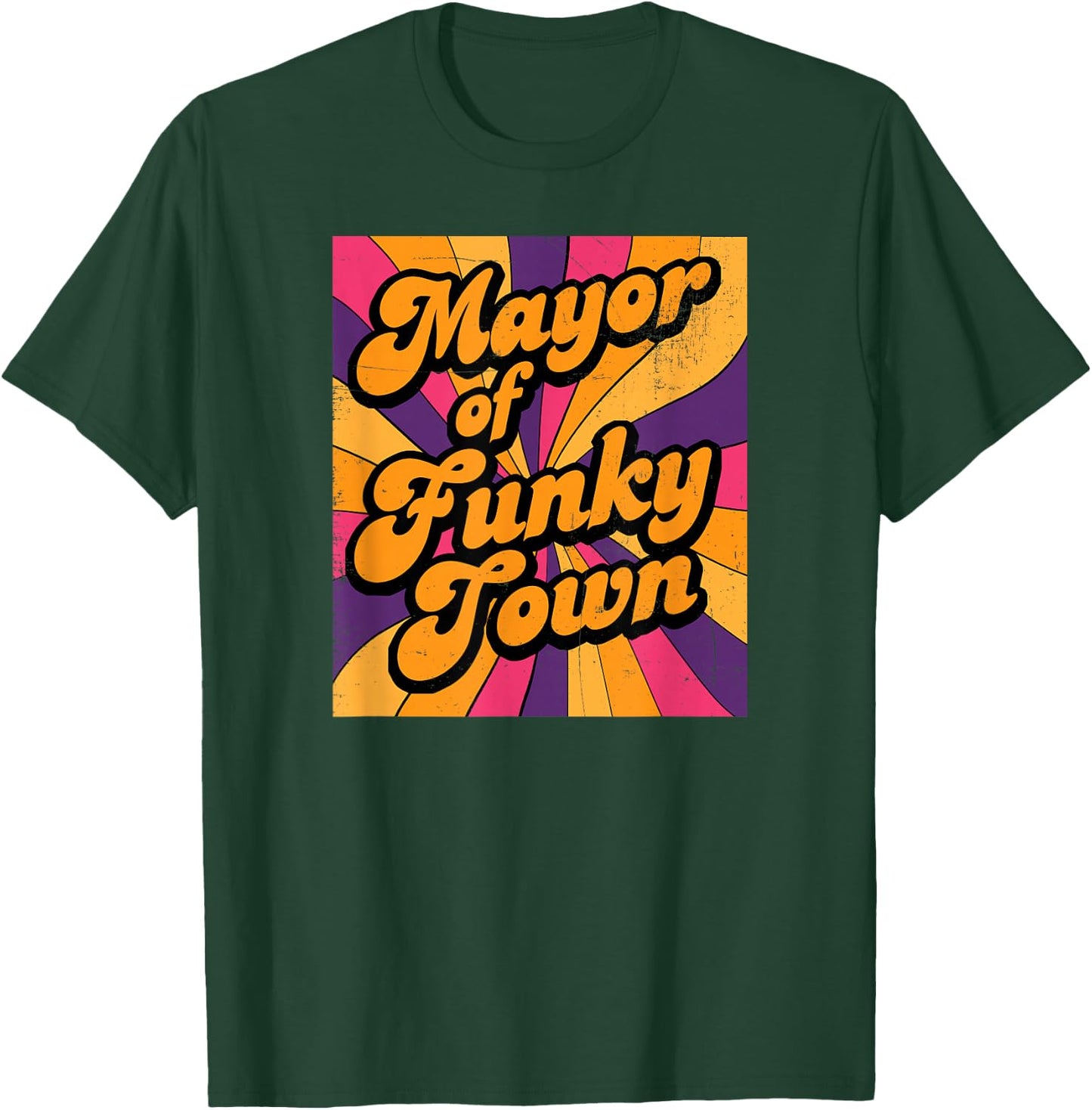 Mayor of Funky Town 70s Disco 1970s Funk Retro Vintage T-Shirt - T-Shirt | Forest