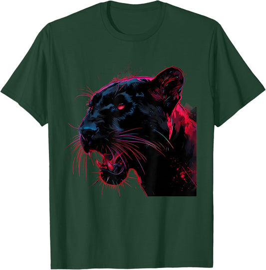 Panther Motif Panther Lover Animal Art Drawing Portrait T-Shirt - T-Shirt | Forest